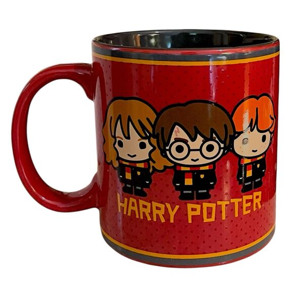 Harry Potter Ceramic Mug w/ Harry, Ron & Hermione Chibi Characters 20 oz. - NEW - Picture 7 of 11